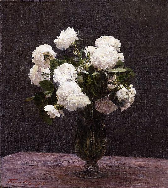 Henri Fantin-Latour White Roses Norge oil painting art